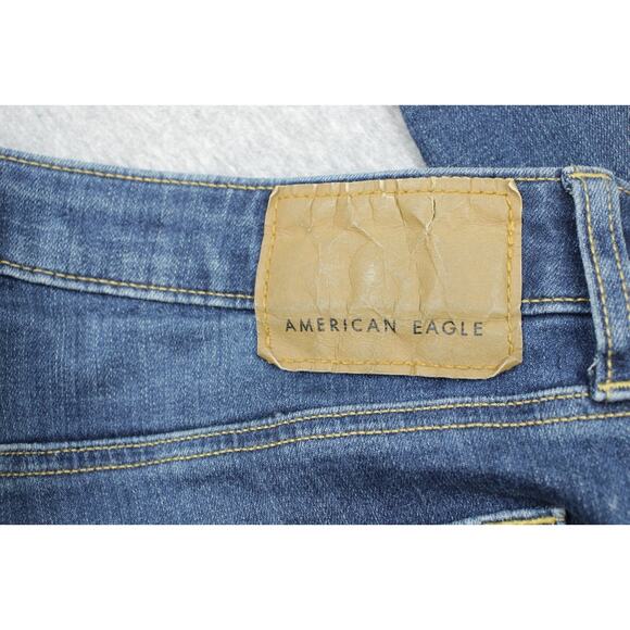 American Eagle Jeans Womens 30 x 32 Blue Cotton Blend Stretch Skinny Leg - Picture 6 of 8